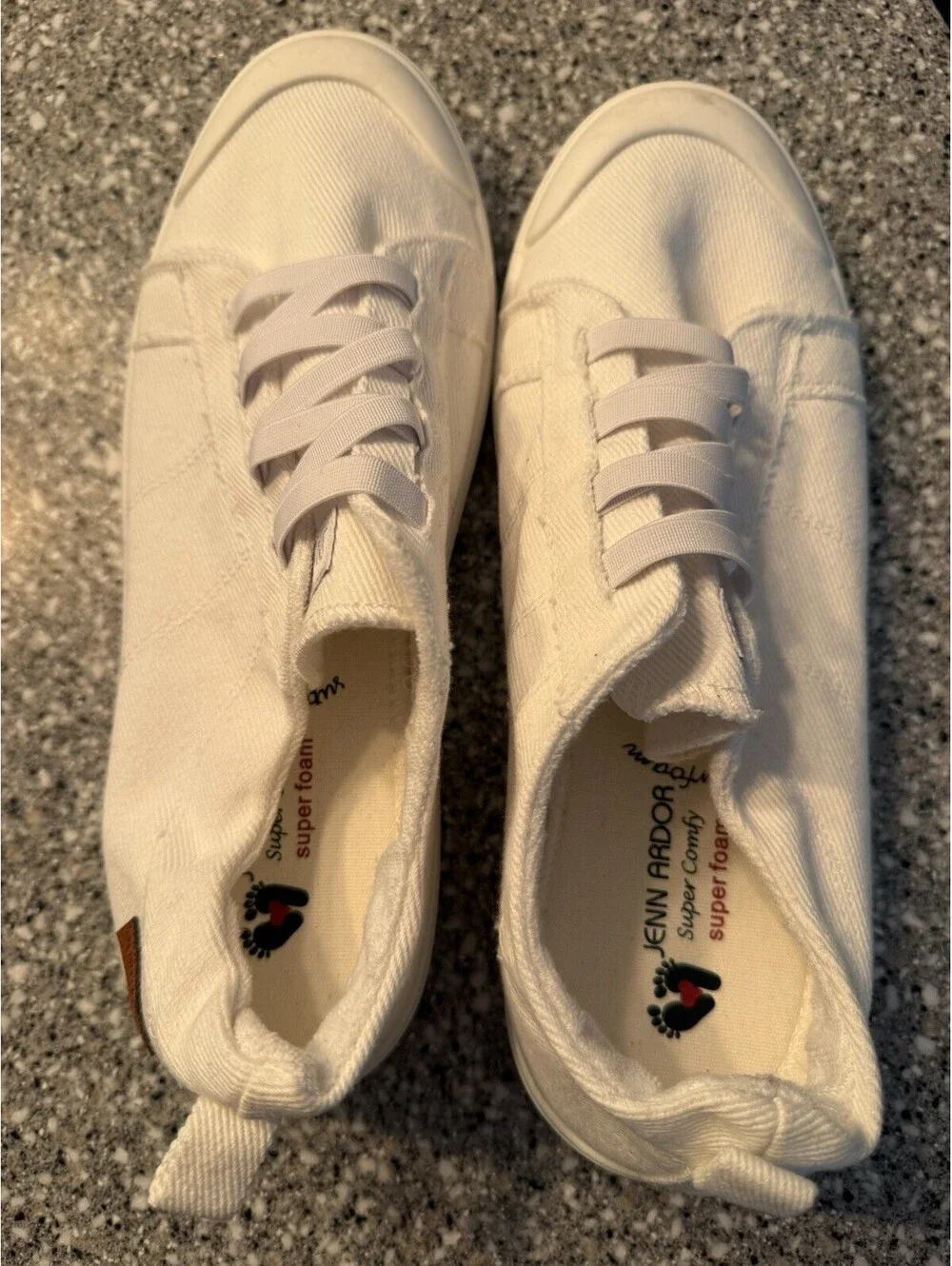 Jenn Ardor Super Comfy Super Foam White Canvas Low Top Lace-Up Sneaker US 10